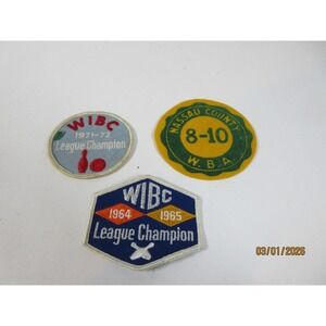 Vintage WIBC League Champion Bowling Patches 1964 1972 Nassau County WBA Lot 3